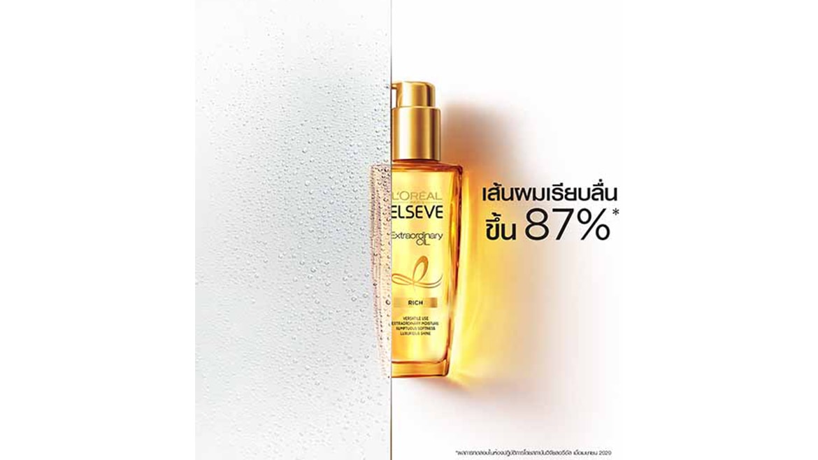 เส้นผมเรียบลื่นขึ้น 87 %
